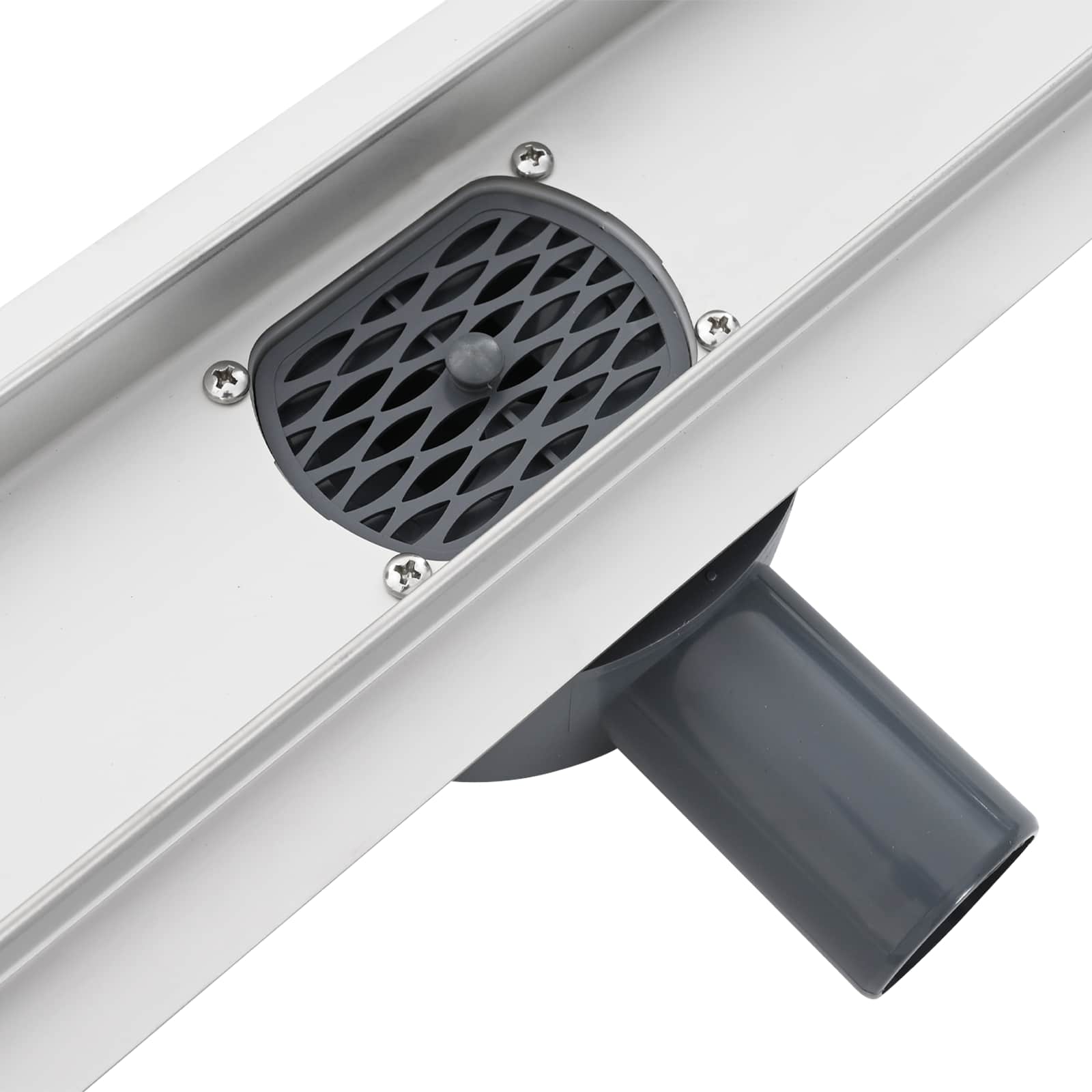 Duschablauf 2-in-1 mit 360° Siphon Silber 54 x 11 x 9,5 cm