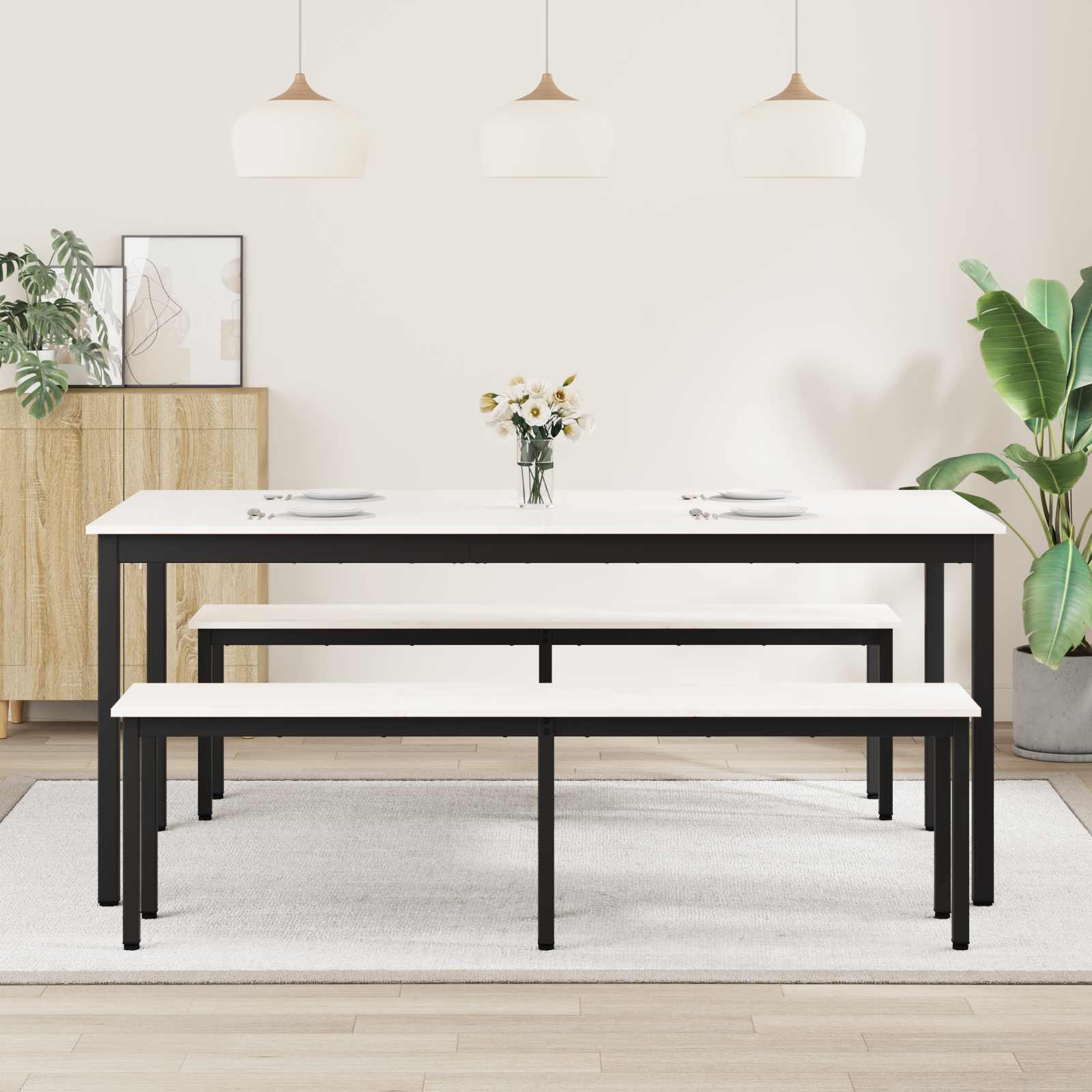 Esstisch Natur 200 x 100 x 75 cm Massives Kiefernholz