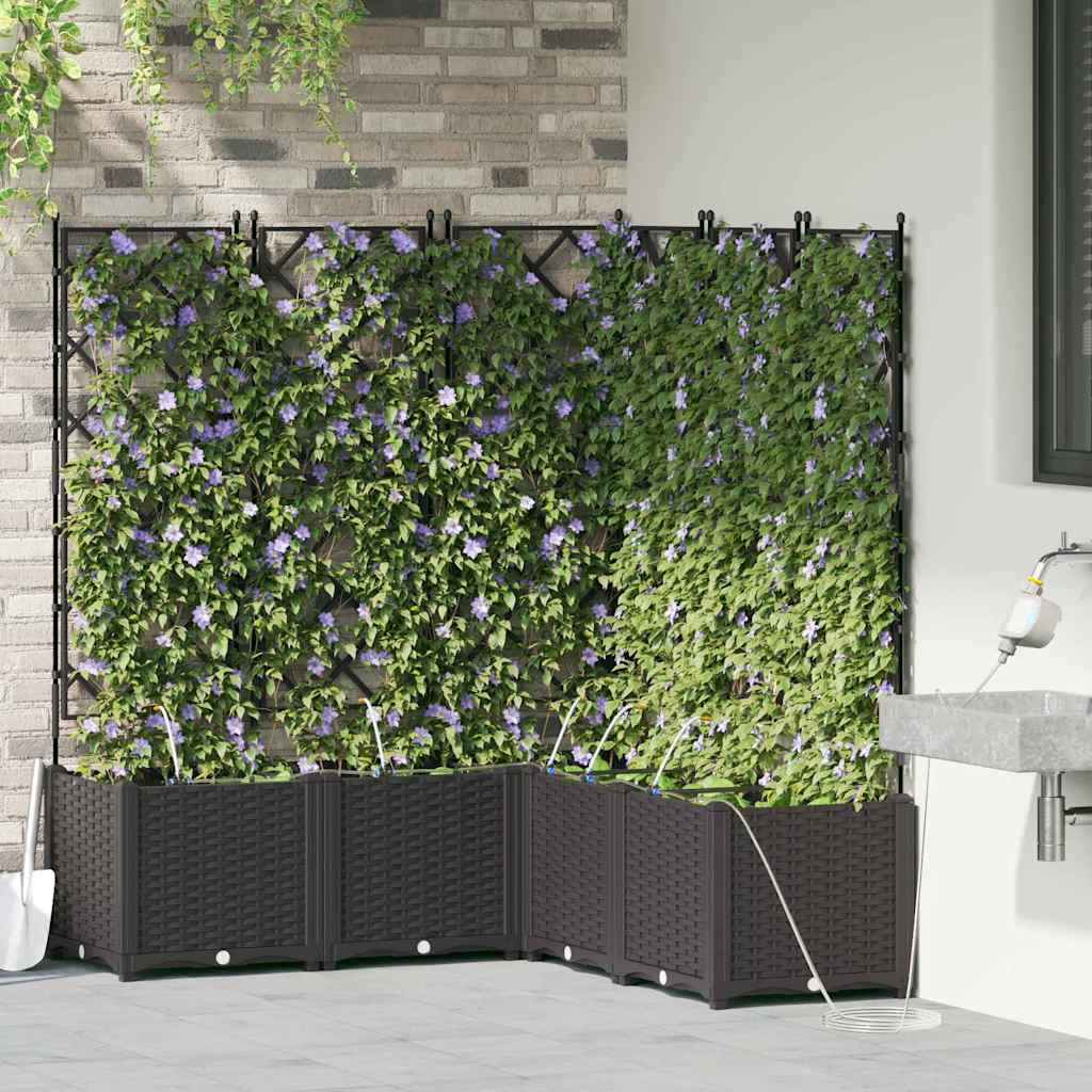 Garten-Pflanzgefäß 4 Stk. Braun 160 x 40 x 22 cm PP