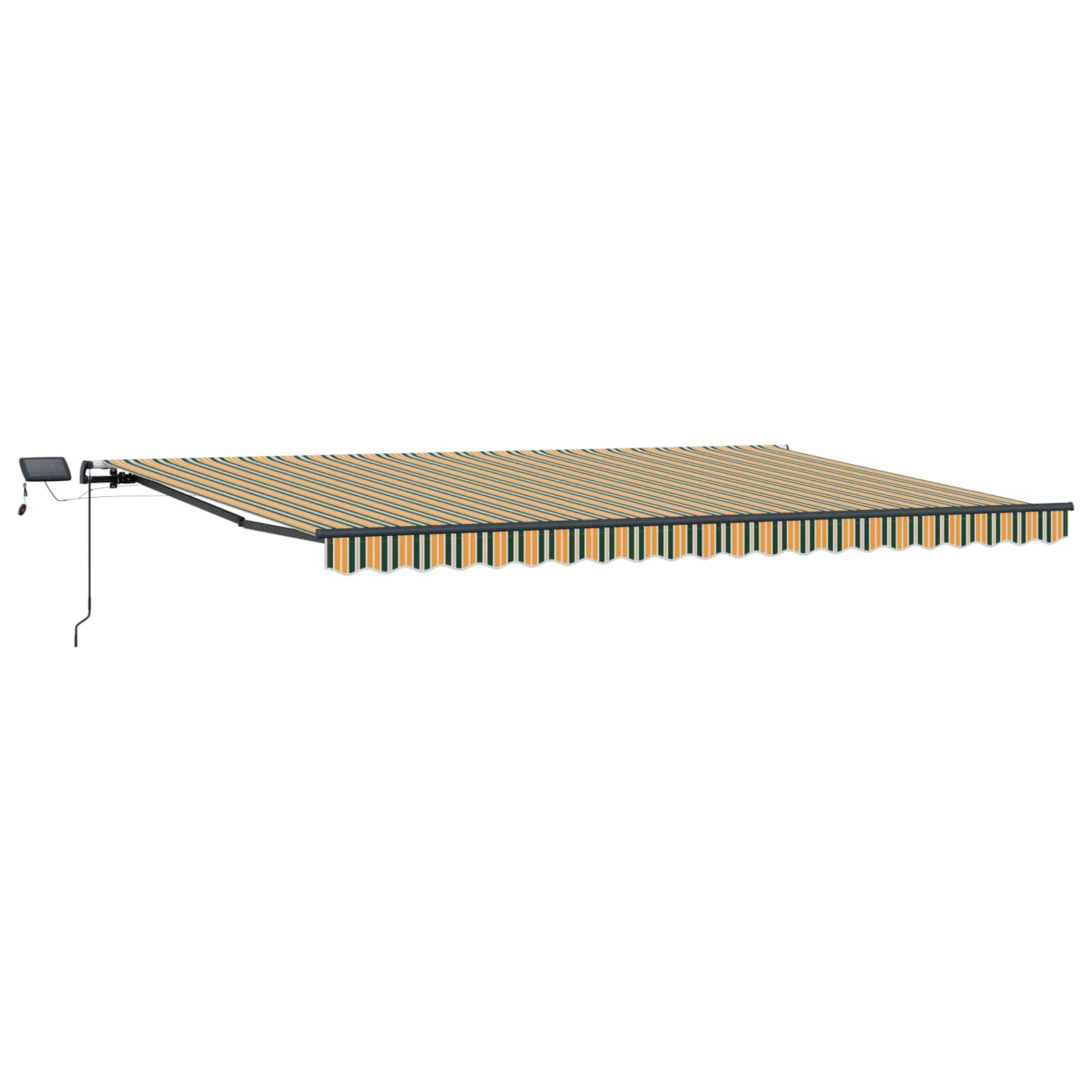 Markise Manuell Einziehbar mit LED 300x250 cm Blau und Weiß