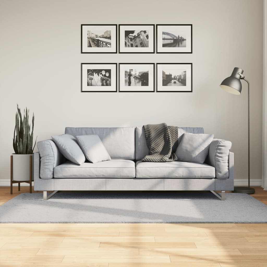 Teppich HUARTE Kurzflor Weich und Waschbar Anthrazit 60x110 cm