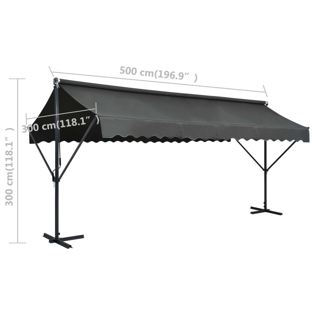 Freistehende Markise 400x300 cm Anthrazit