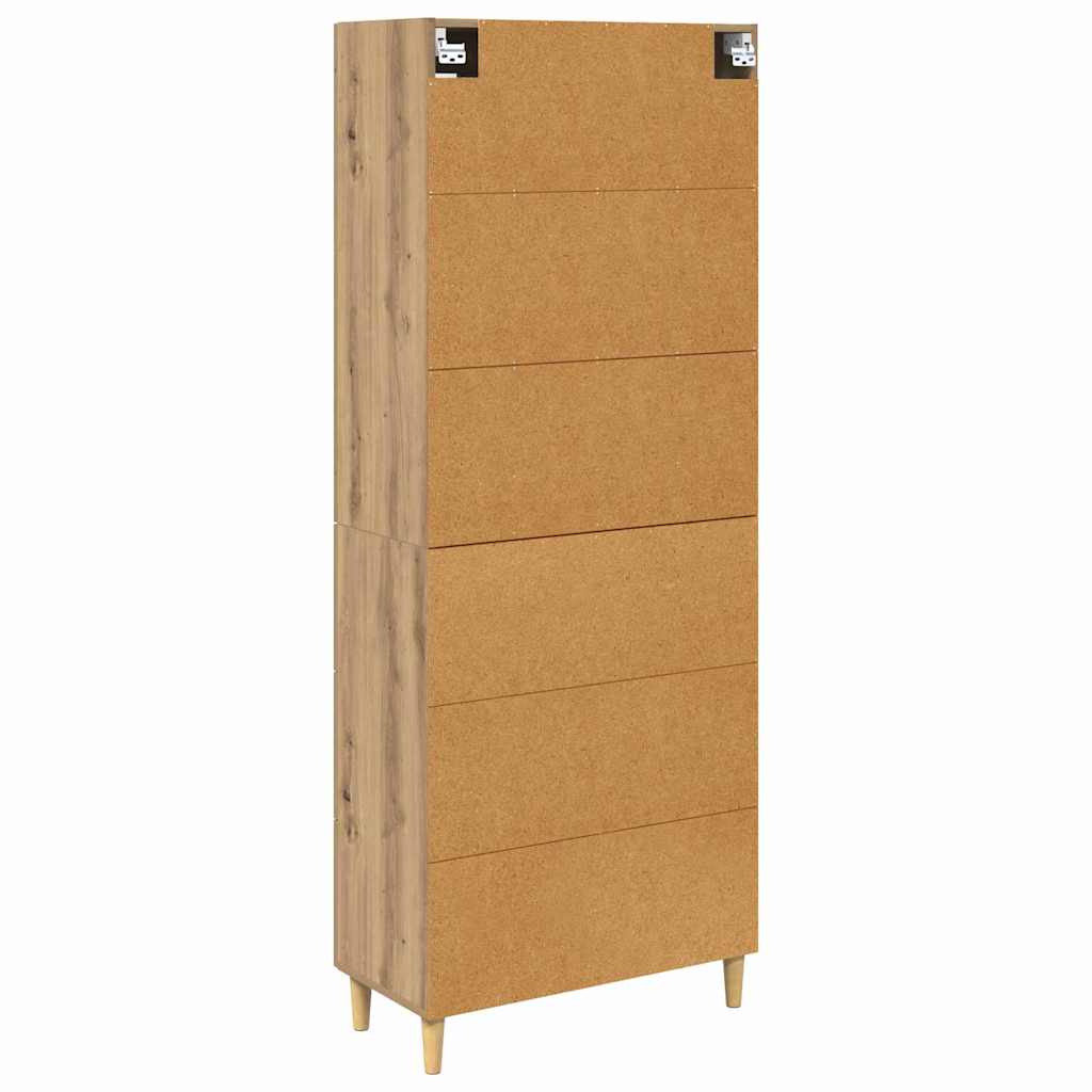 Highboard Altholz 69,5 x 34 x 180 cm Holzwerkstoff
