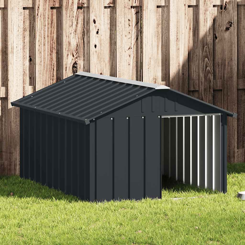 Hundehütte Anthrazit 116,5x103x81,5 cm Verzinkter Stahl