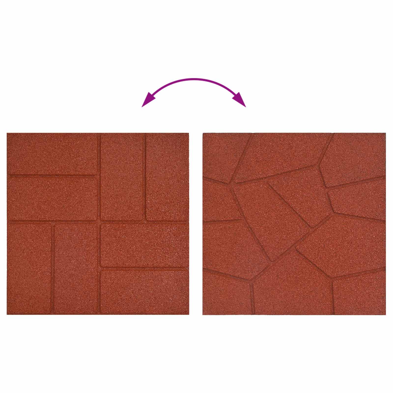 Gehwegstein 6 pcs Schwarz 40,5 x 40,5 x 2 cm Gummi