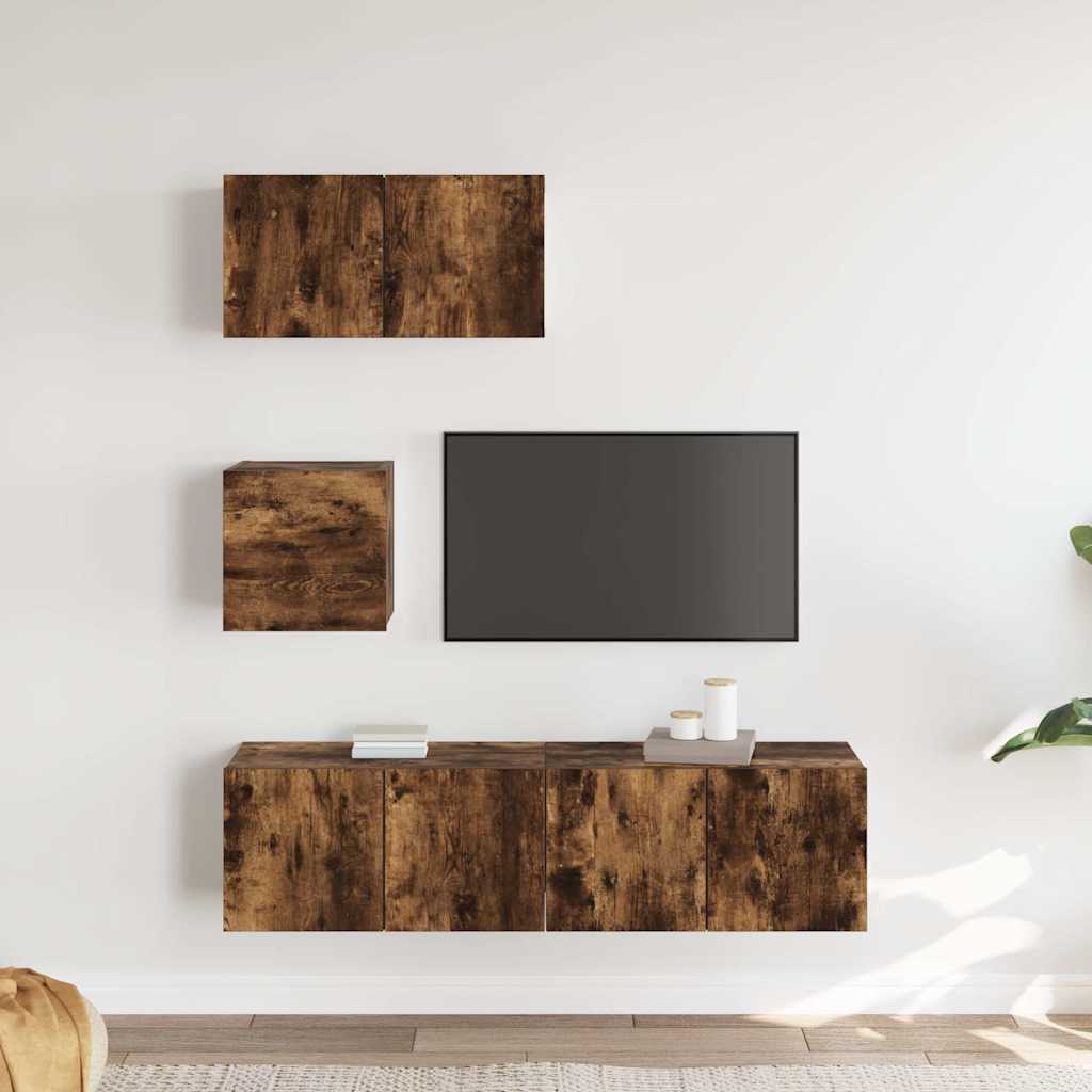 4-tlg. TV-Schrank-Set Sonoma-Eiche Holzwerkstoff