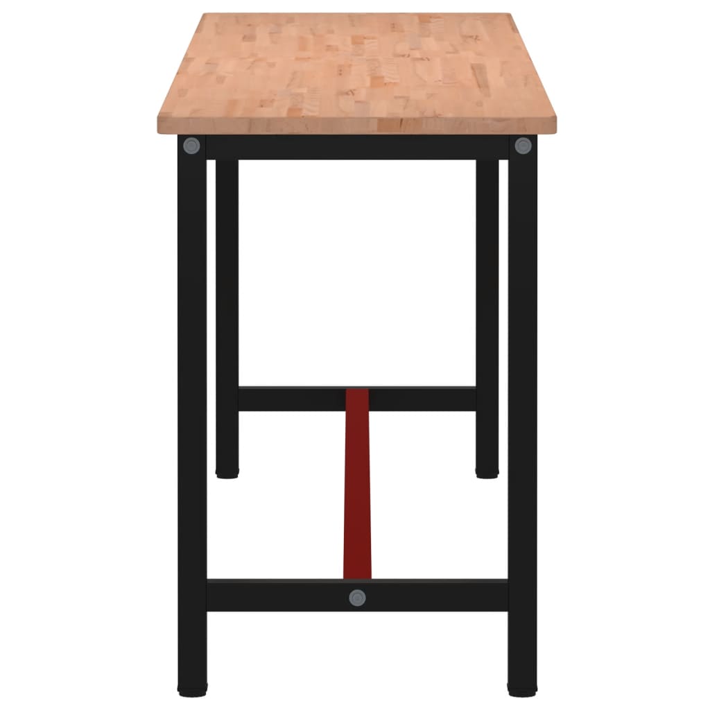 Werkbank 80x55x81,5 cm Massivholz Buche und Metall