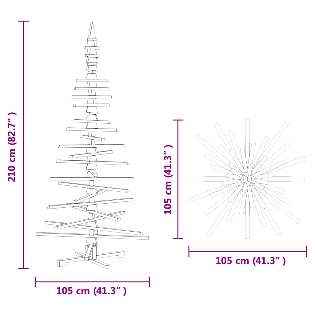 Weihnachtsbaum Holz zum Schmücken 60 cm Massivholz Kiefer