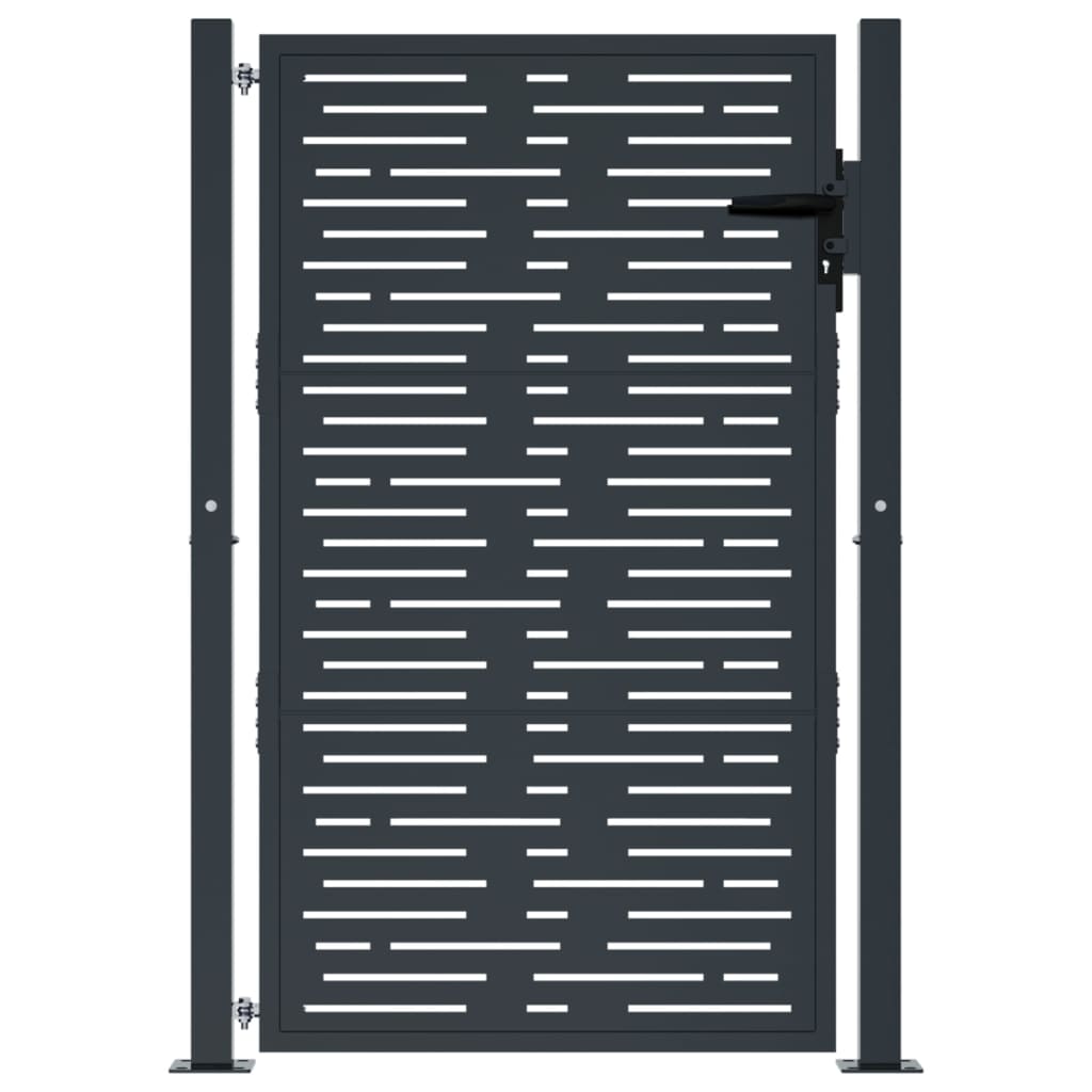 Gartentor Anthrazit 100x175 cm Stahl Quadratisches Design