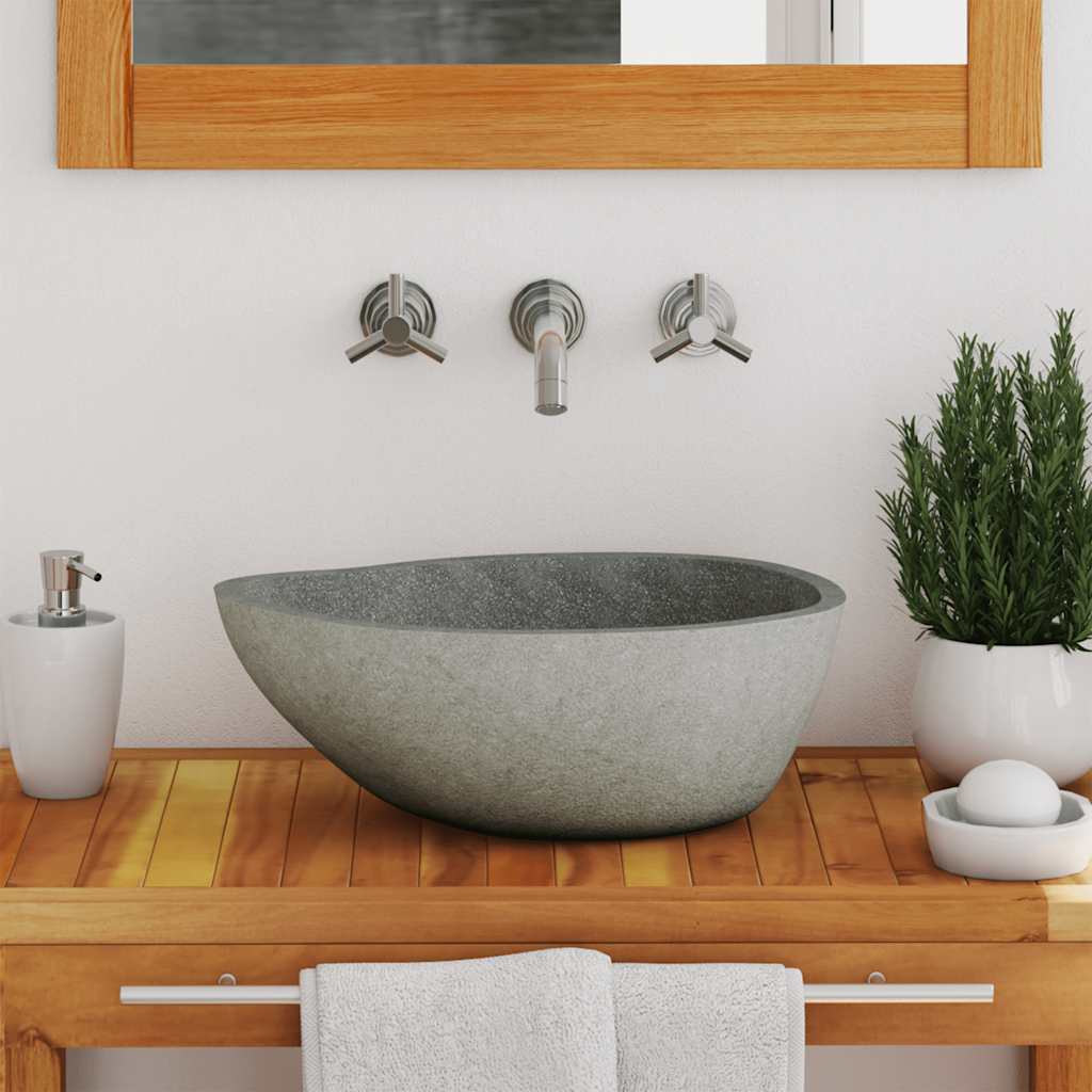 Waschbecken Flussstein Oval (29-38)x(24-31) cm