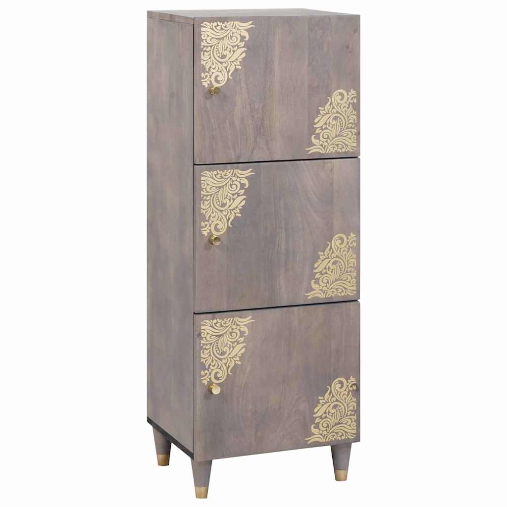 Highboard mit Regal Braun 40 x 33 x 110 cm Massivholz Mango