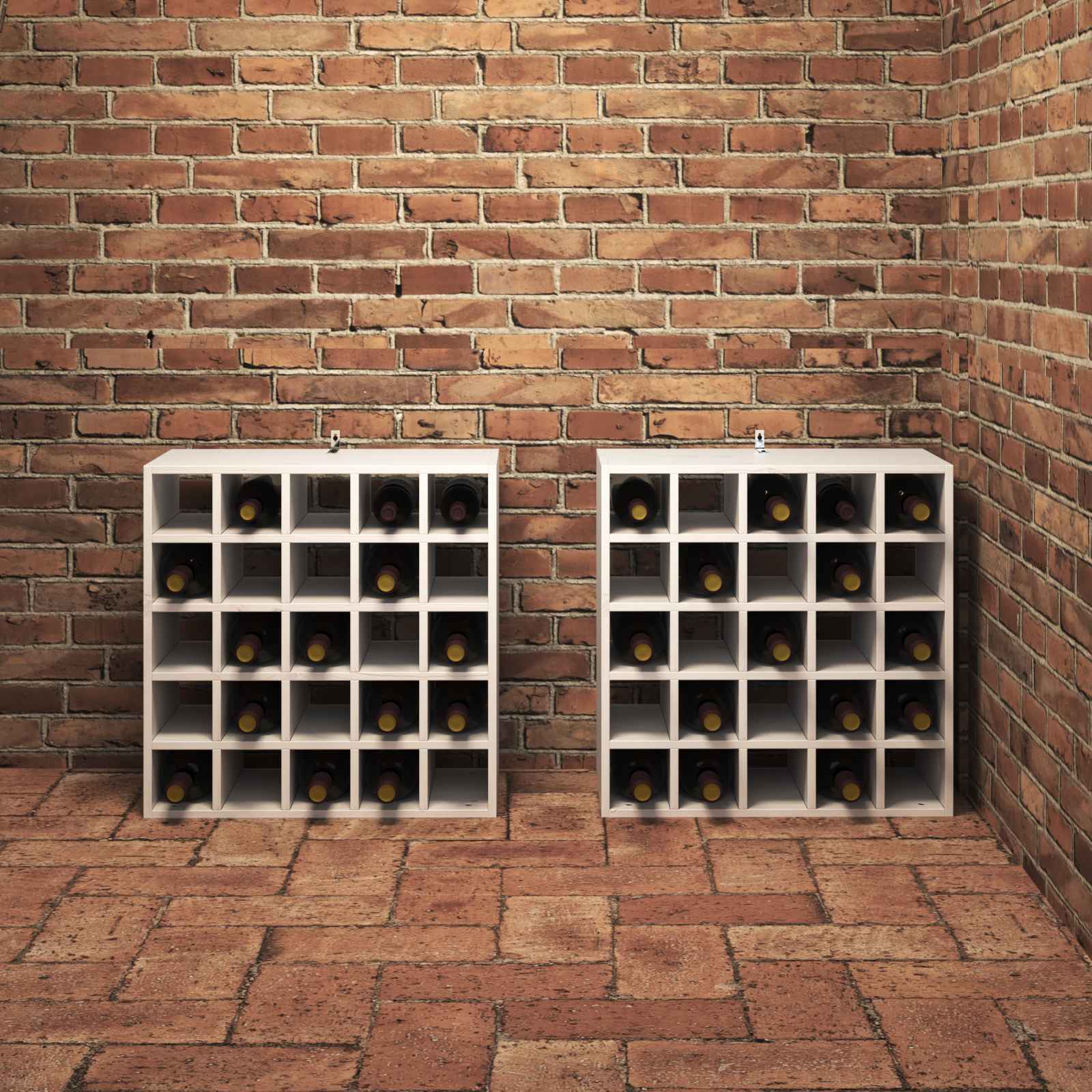 Weinschrank 56 x 25 x 56 cm Massivholz Kiefer