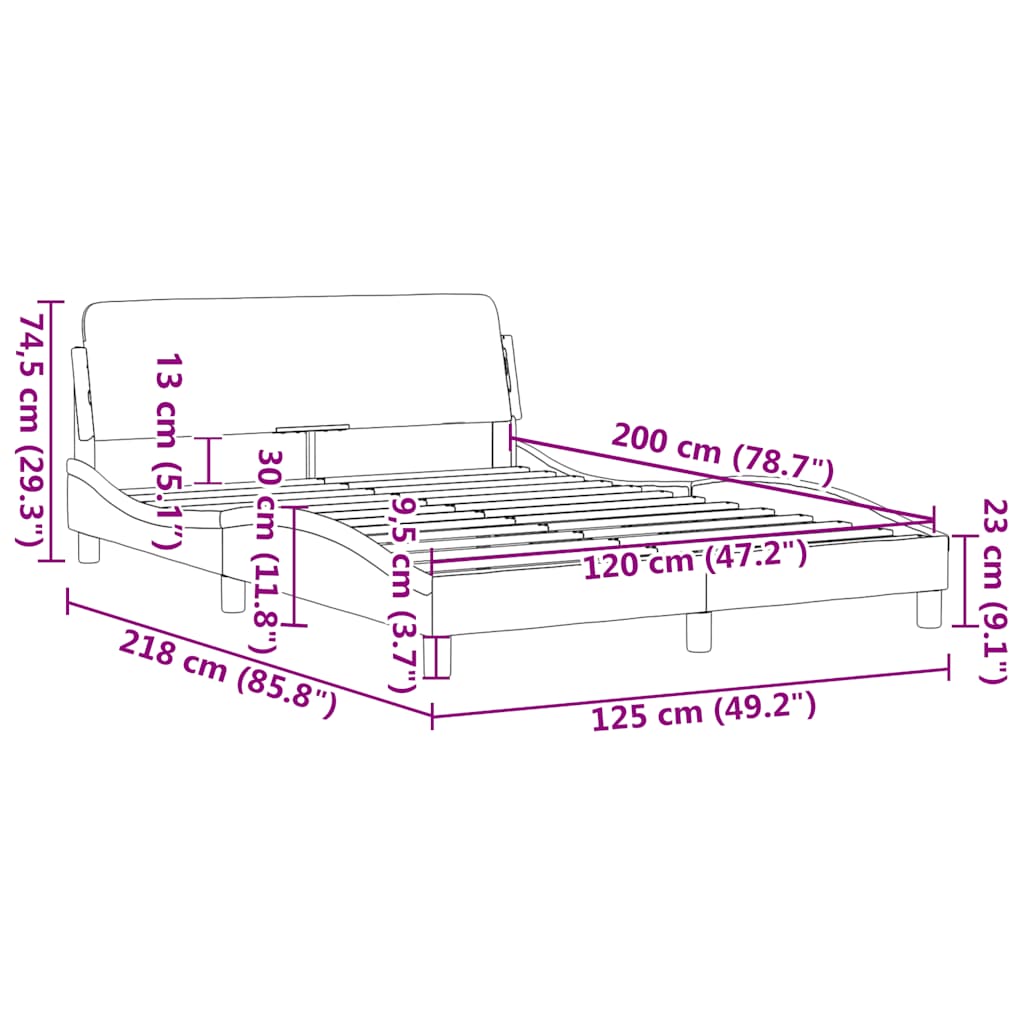 Bettgestell "Dover" Schwarz 80x200 cm Kunstleder