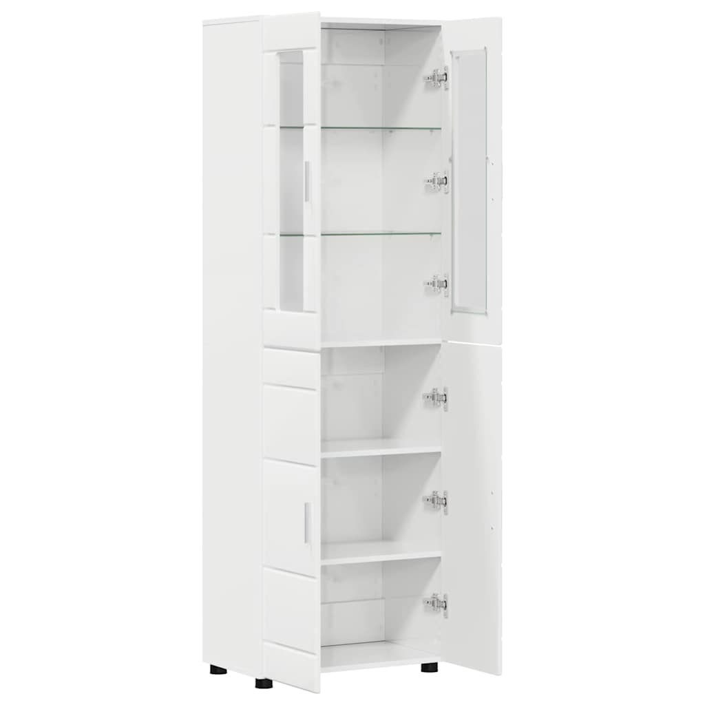 Highboard mit Regal FLORIN Weiß 60 x 35 x 182 cm Holzwerkstoff