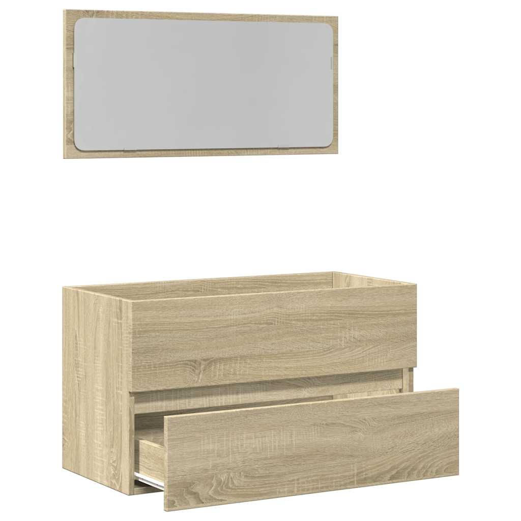 2-tlg. Badmöbel-Set Weiß Holzwerkstoff