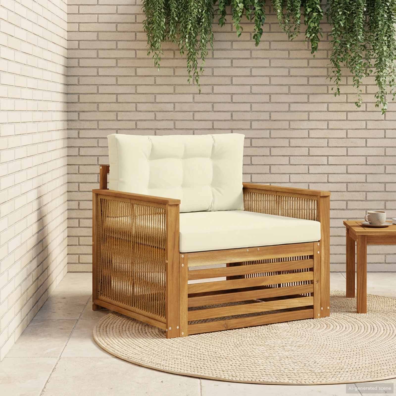 2 Stück Outdoor-Sofa Natur