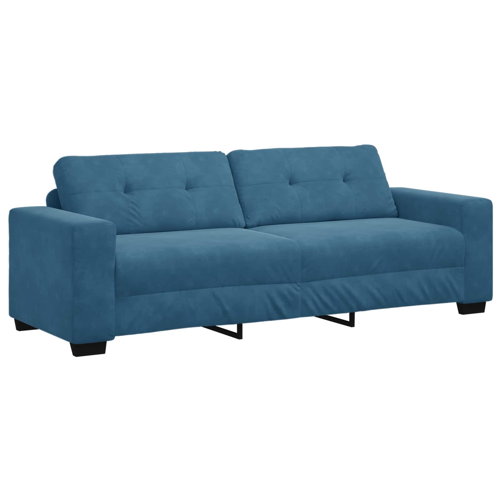 2-teiliges Sofa-Set mit Kissen, hellgrauer Samt
