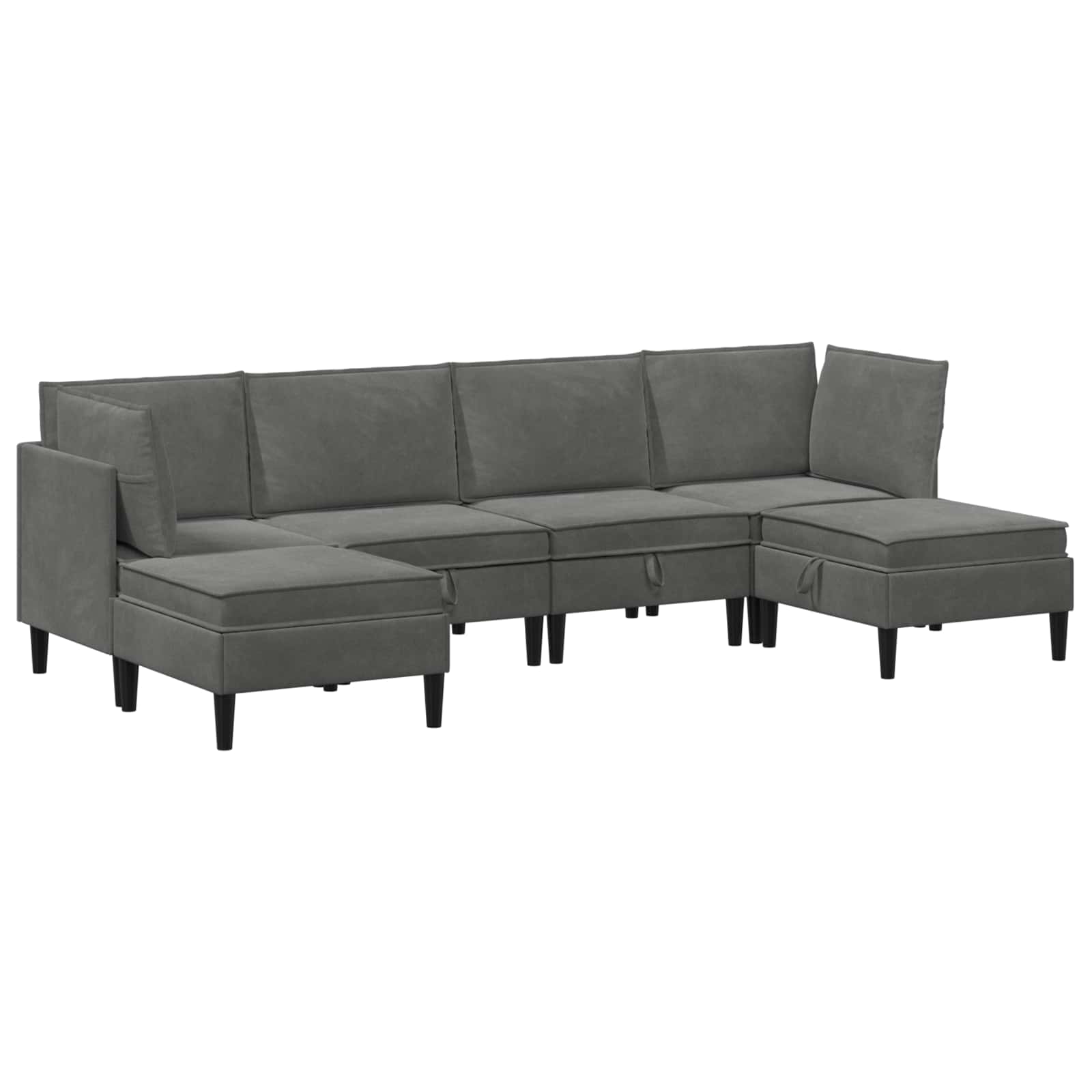 Wohnzimmergarnitur mit Kissen mit Speicher 3 pcs Hellgrau Samt