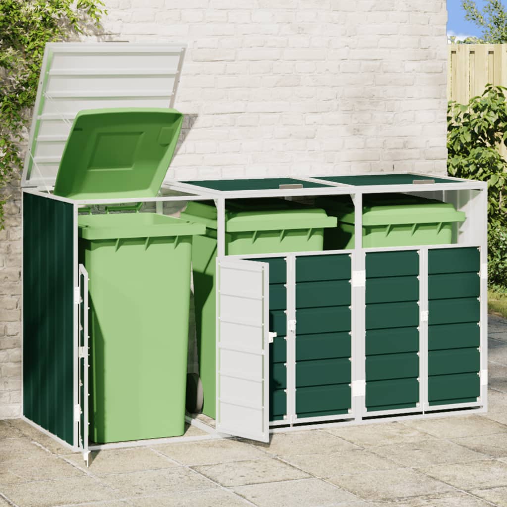 Mülltonnenbox für 1 Tonne Grün 72x81x115 cm Stahl