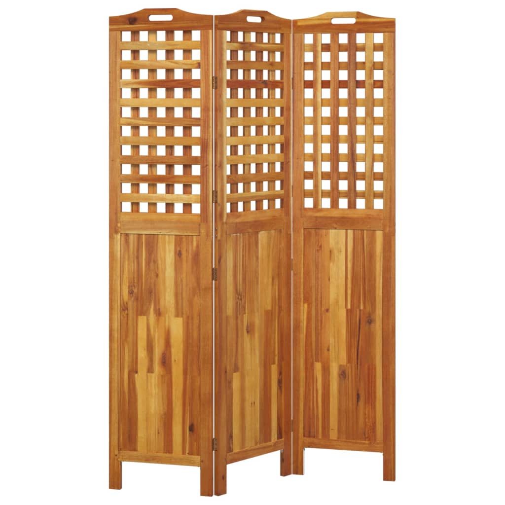 3-tlg. Paravent 121,5x2x115 cm Massivholz Akazie
