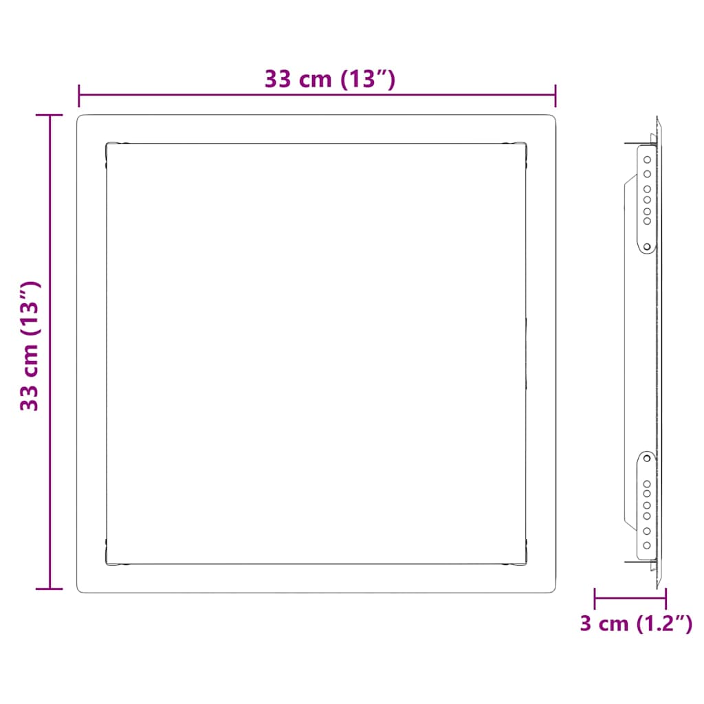 Zugangsklappe 2 pcs Weiß 23 x 23 x 3 cm Stahl