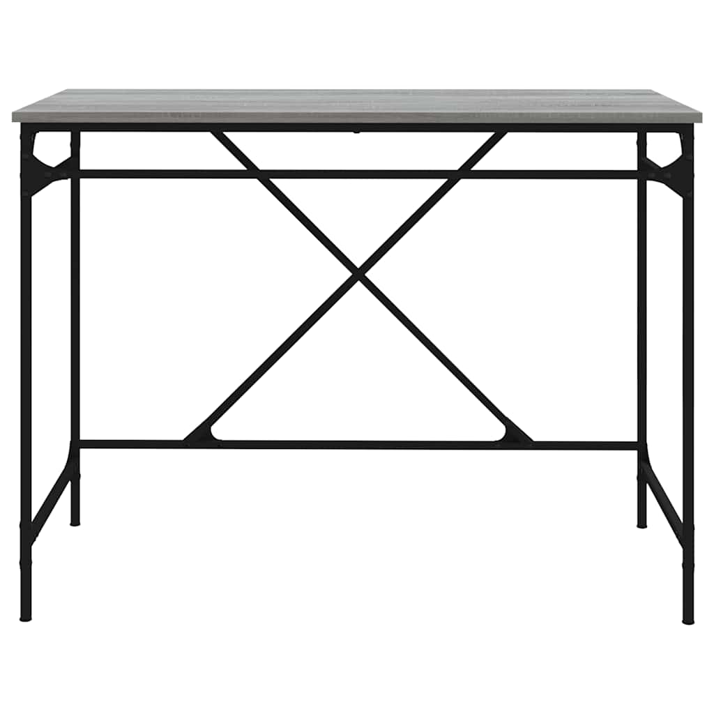 Schreibtisch Räuchereiche 100x50x75 cm Holzwerkstoff und Eisen