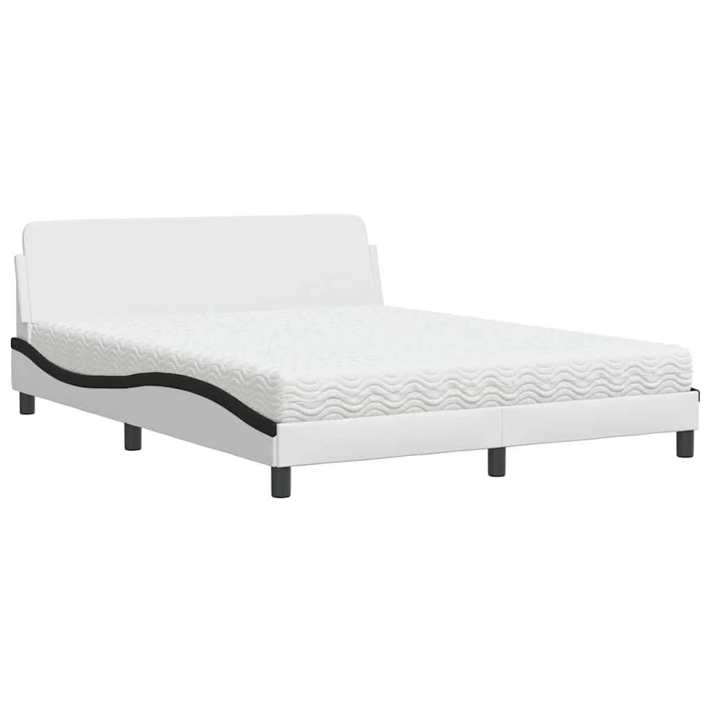 Bett mit Matratze "Dover" Schwarz 80x200 cm Kunstleder