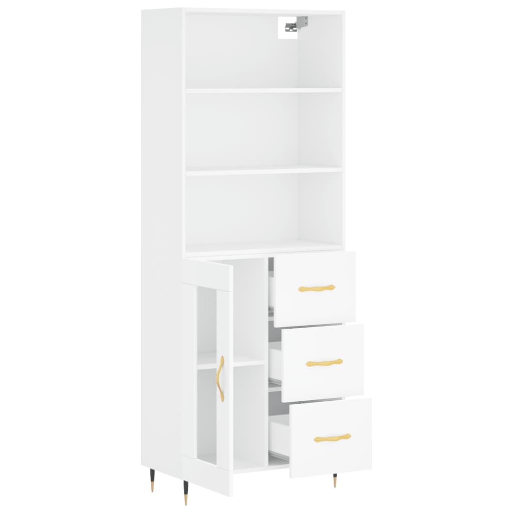 Highboard Betongrau 69,5x34x180 cm Holzwerkstoff