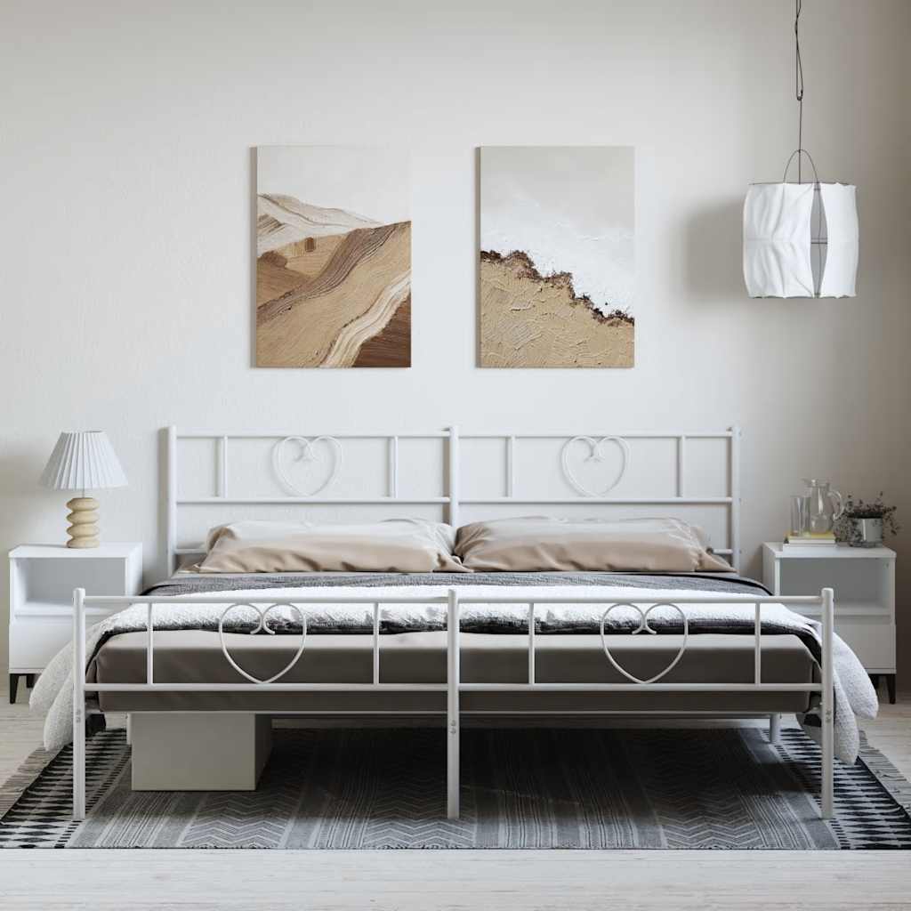 Bettgestell mit Kopfteil Metall Schwarz 100x190 cm