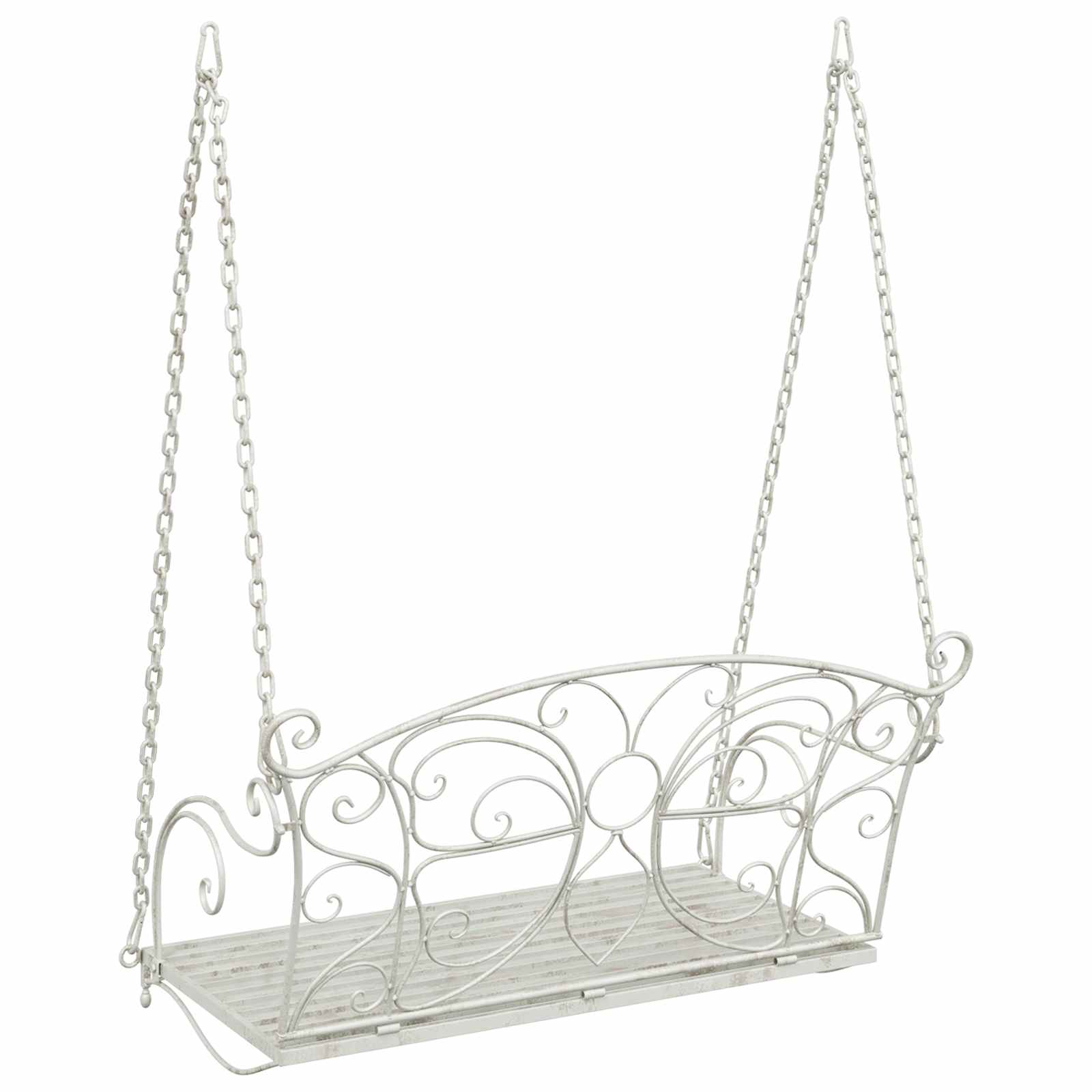 Schaukelbank Stahl 71 x 75 x 59 cm Antik Weiß