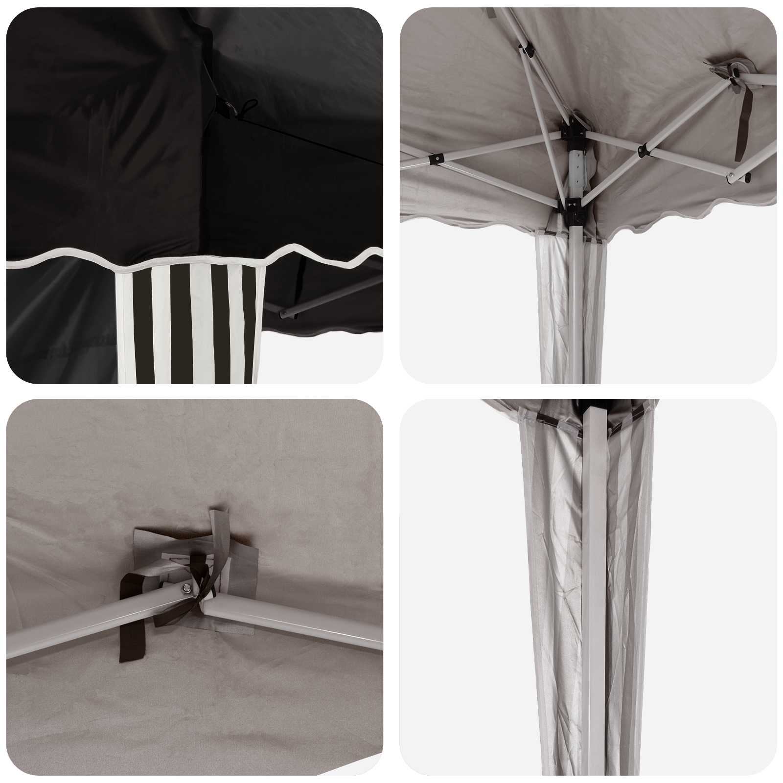 Pop-up Partyzelt 195 x 195 x 245 cm Creme Oxford-Stoff