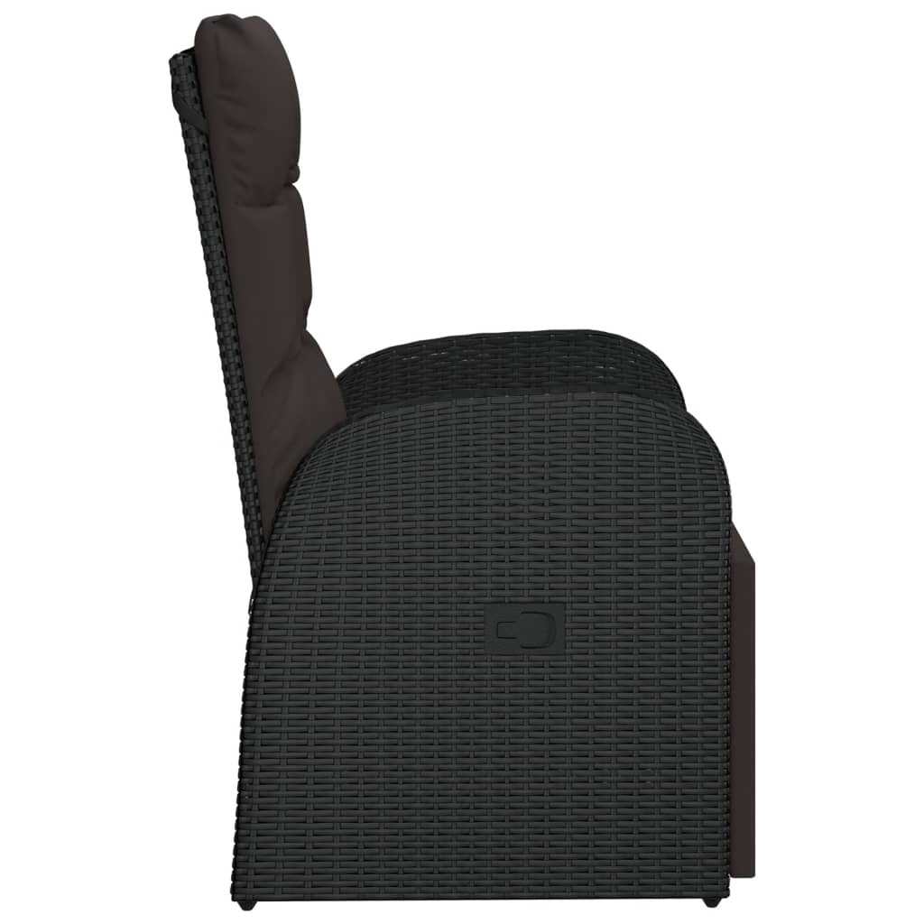 Garten-Liegestühle mit Kissen 2 Stk. Grau Poly Rattan