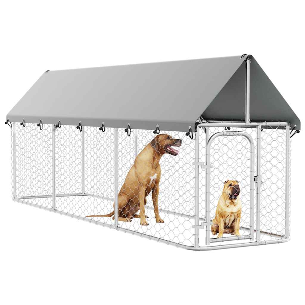 Outdoor-Hundezwinger mit Dach 400x200x150 cm