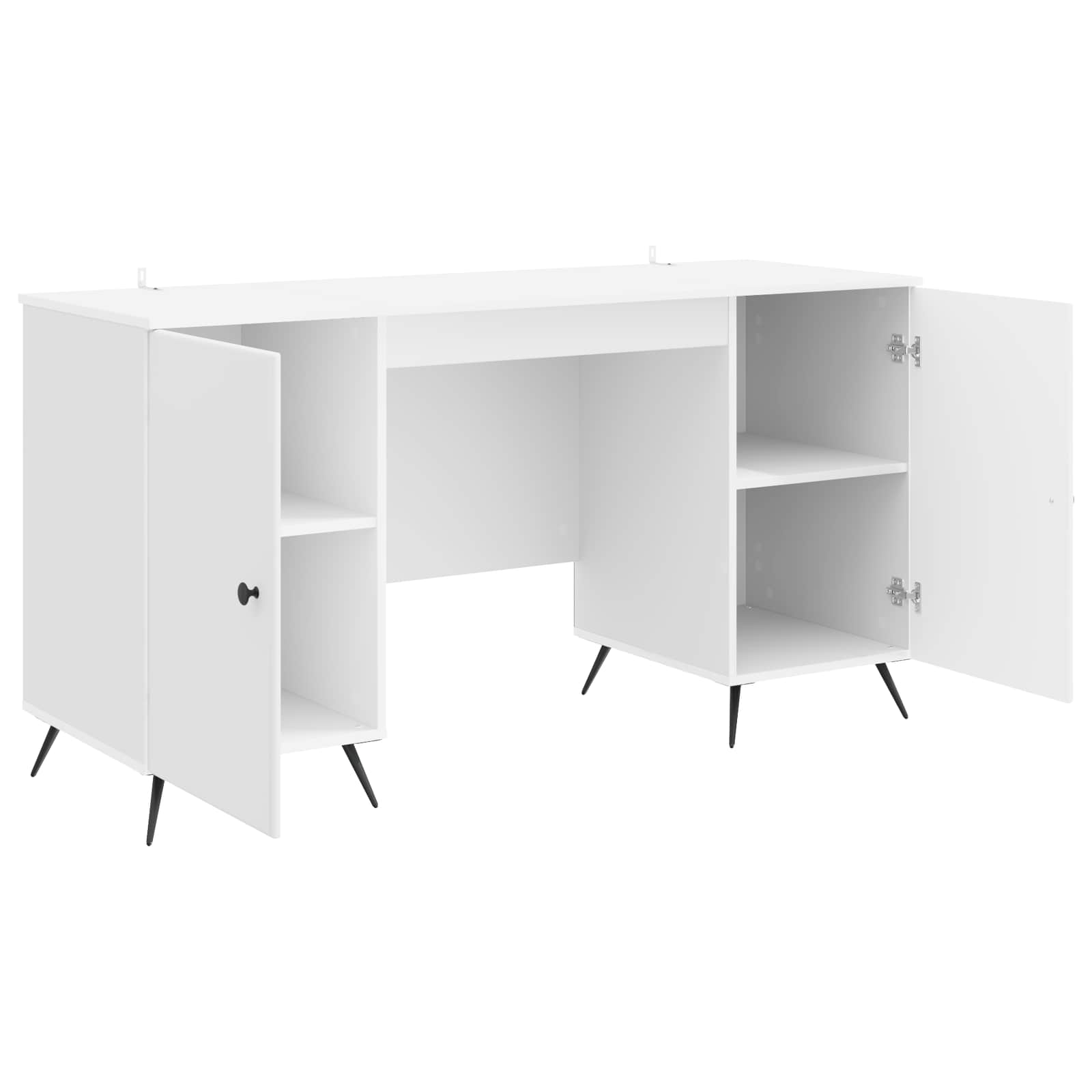 Schreibtisch mit Regal Schwarz 142,5 x 50 x 75 cm Holzwerkstoff