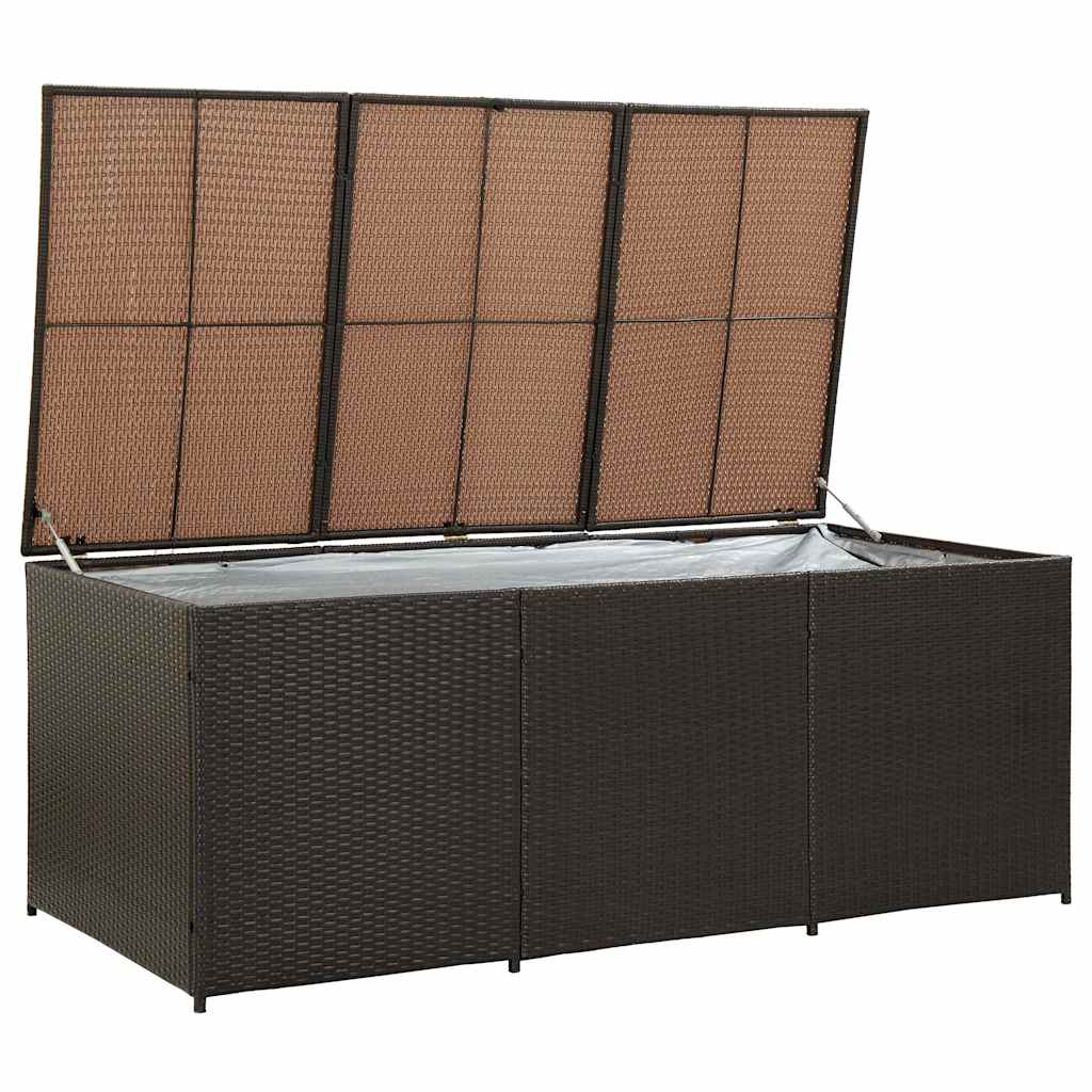 Gartentruhe Schwarz 283L Poly Rattan