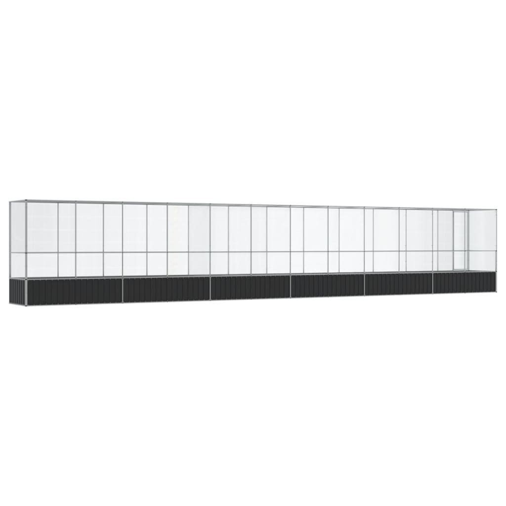 Voliere Silbern 210,5x107x212 cm Stahl