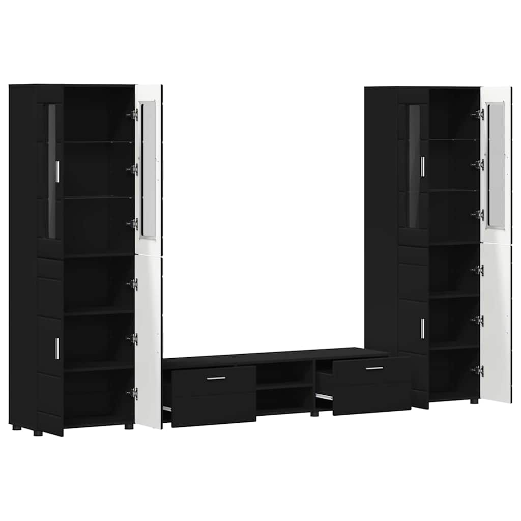 Highboard mit Regal FLORIN Weiß 60 x 35 x 182 cm Holzwerkstoff