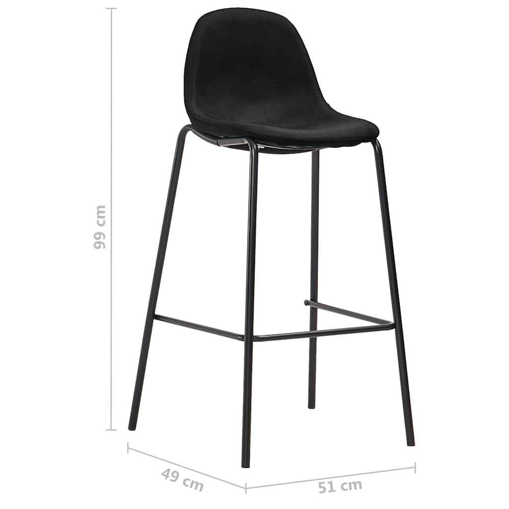 3-tlg. Bar-Set Stoff Dunkelgrau