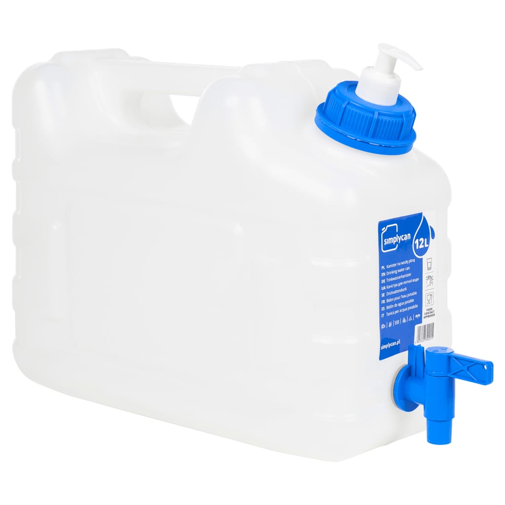 Wasserbehälter mit Hahn Transparent 10 L Kunststoff