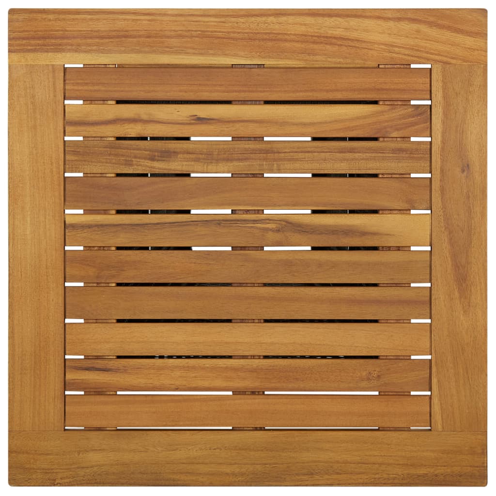 Bartisch Schwarz 80x80x110 cm Poly Rattan und Massivholz Akazie