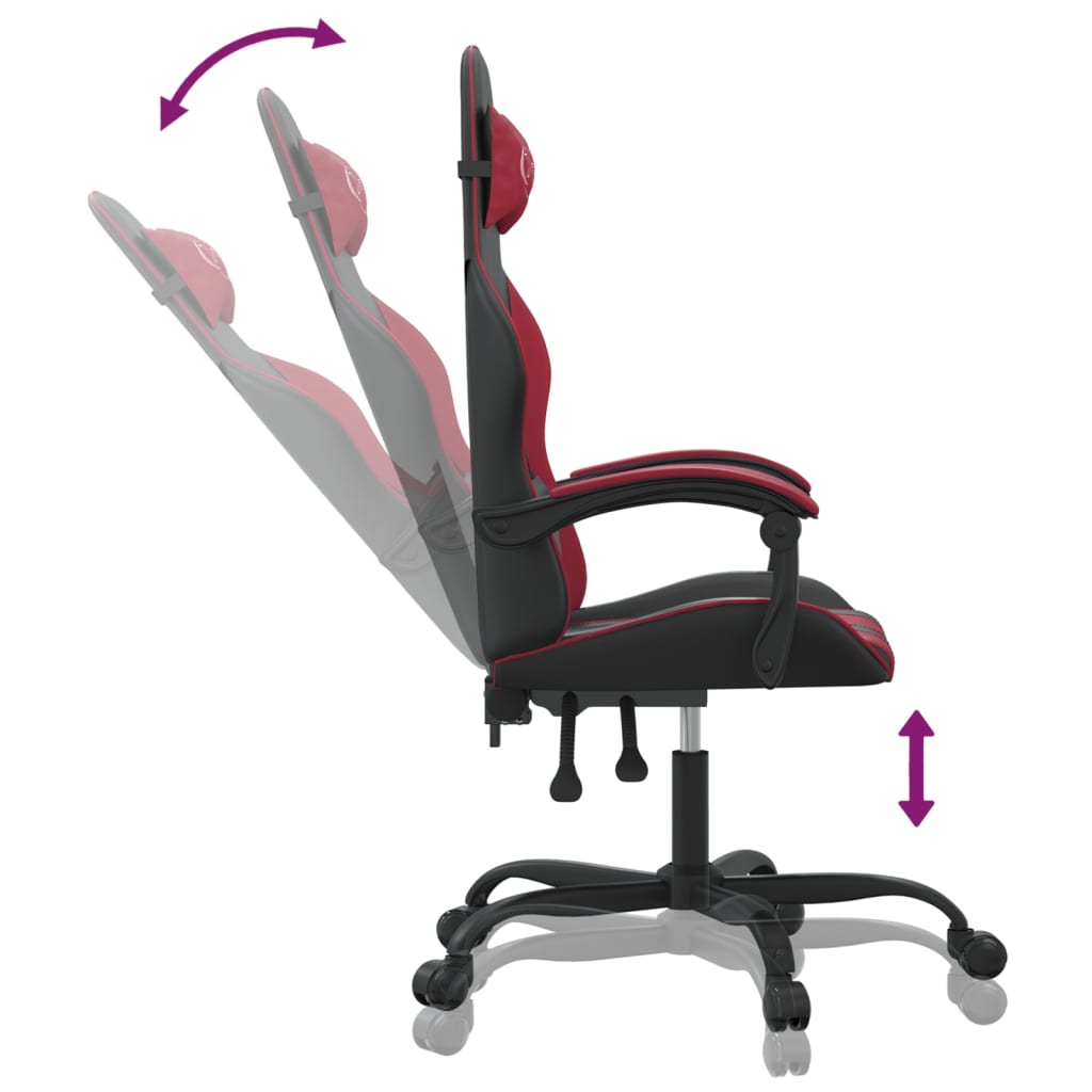 Gaming-Stuhl Drehbar Schwarz und Rot Kunstleder