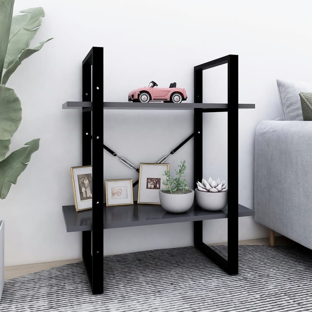 Bücherregal 2 Fächer Weiß 60x30x70 cm Holzwerkstoff