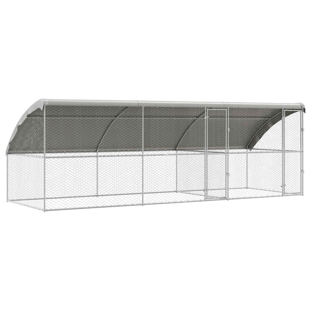 Hundekäfig 2 pcs Silber 4 x 2 x 2 m Verzinkter Stahl
