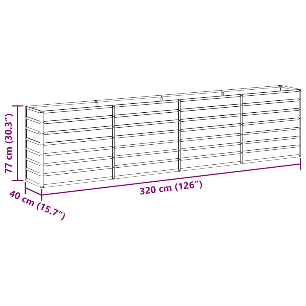 Hochbeet Hellbraun 100 x 100 x 77 cm Verzinkter Stahl