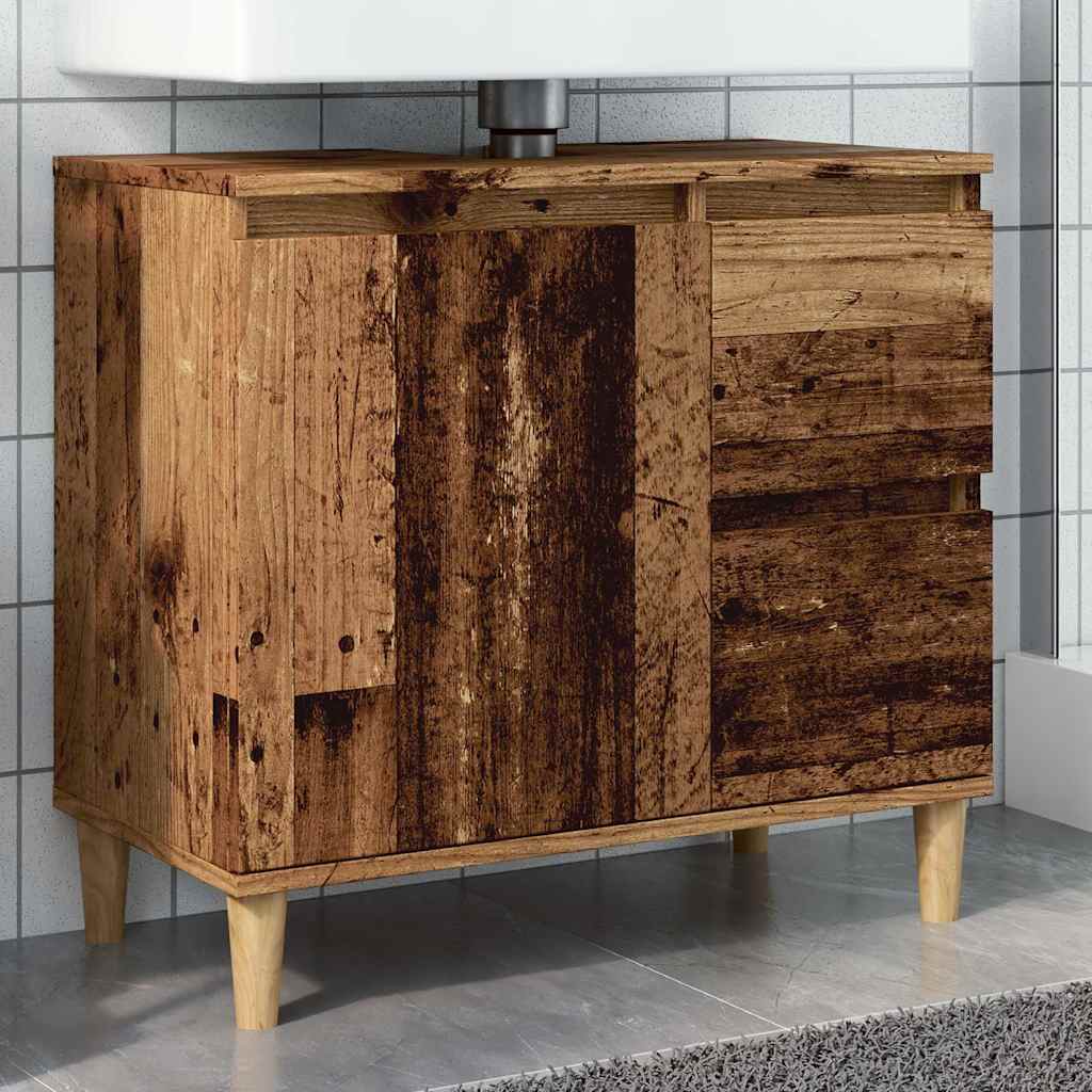 Badschrank Weiß 65x33x60 cm Holzwerkstoff