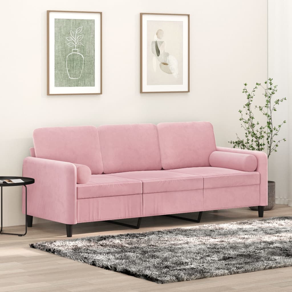2-Sitzer-Sofa mit Zierkissen Dunkelgrün 120 cm Samt