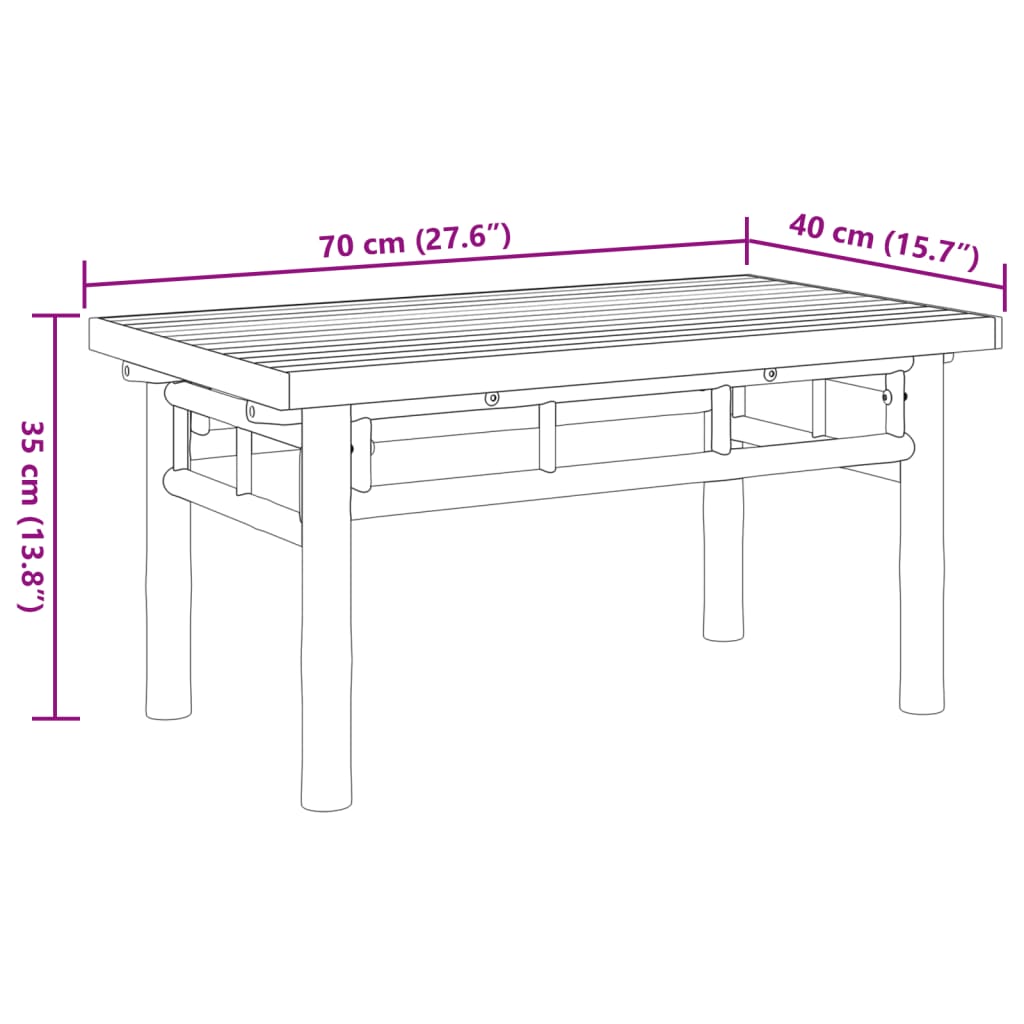 Couchtisch 45x45x35 cm Bambus