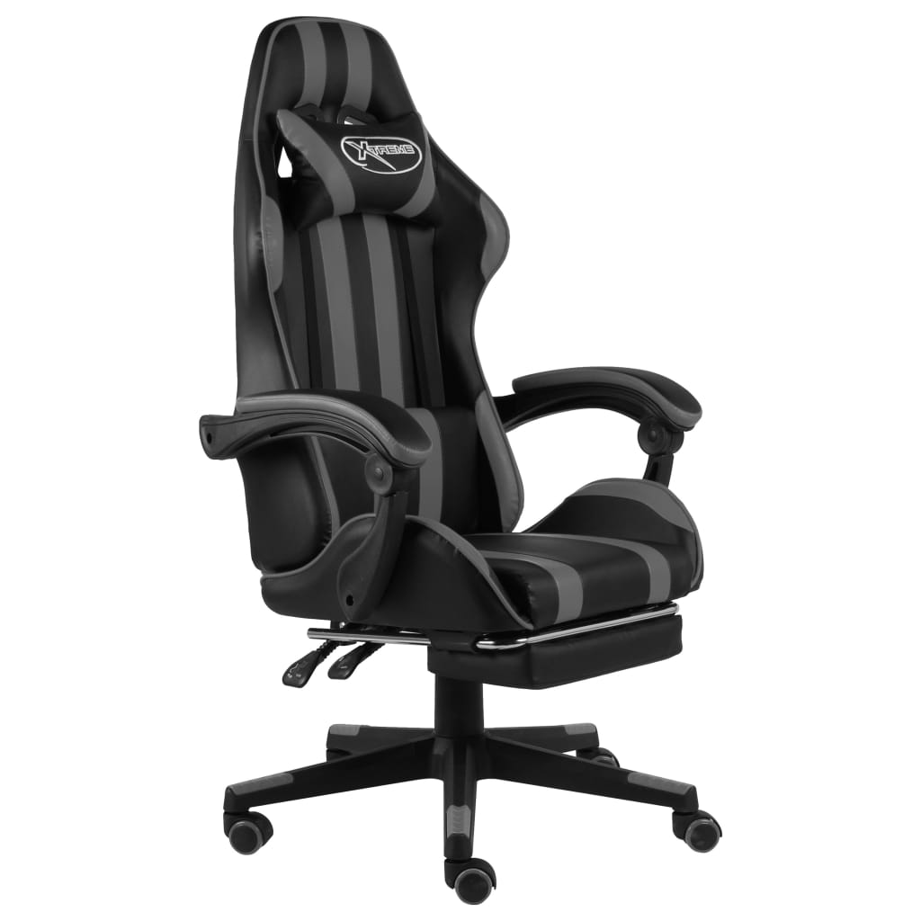 Gaming-Stuhl Schwarz und Blau Kunstleder