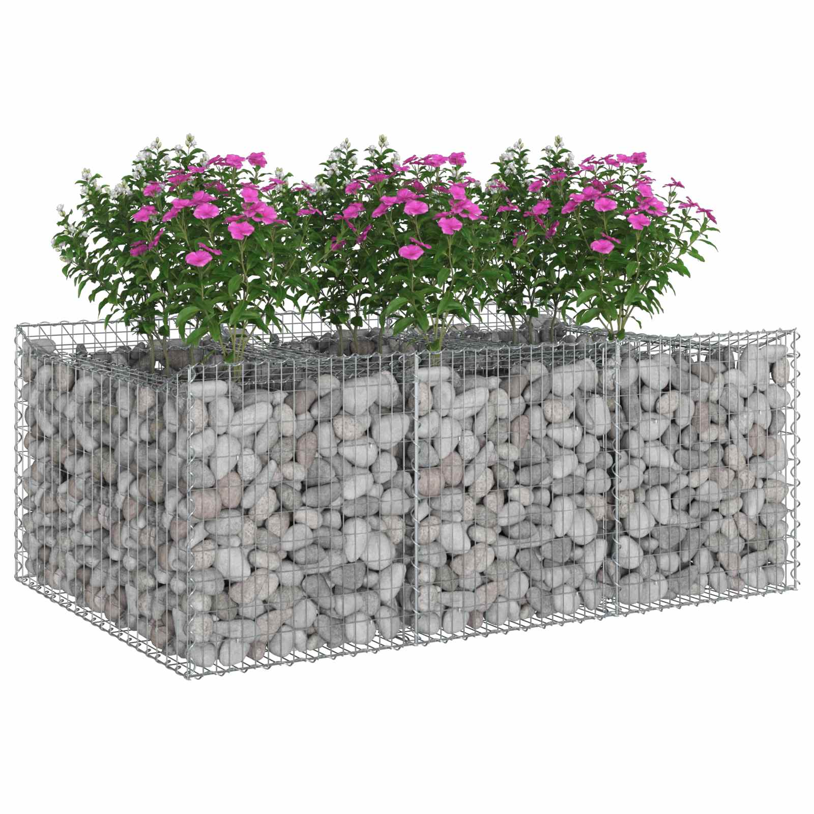 Gabionen-Hochbeet 2 pcs Silber