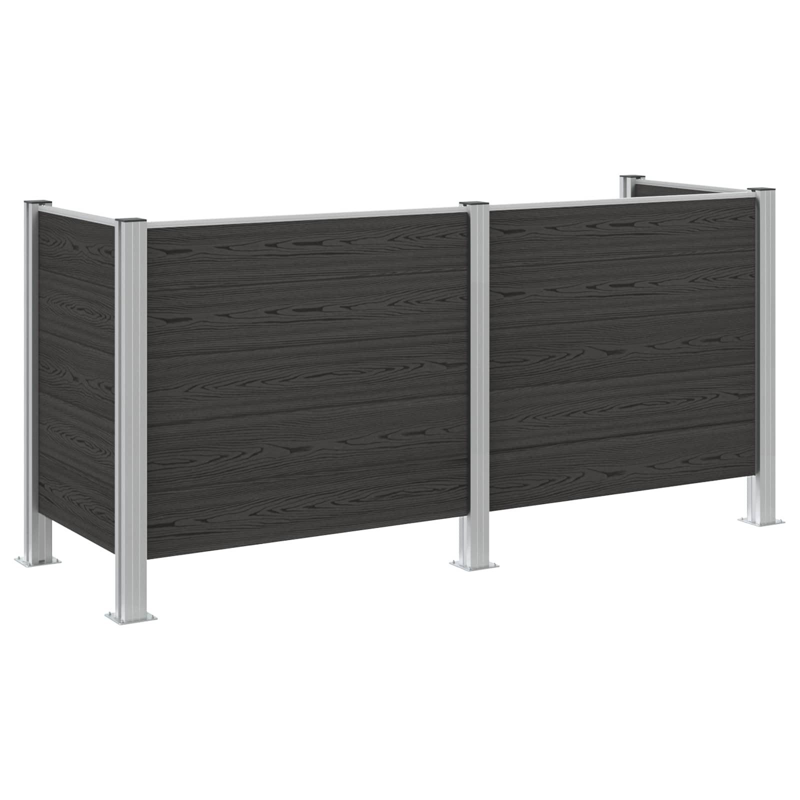Mülltonnenzaun Braun 161 x 85 x 115 cm Aluminium und WPC